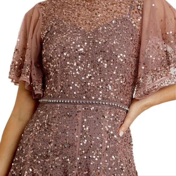Beautiful *New W/tags* Mac Duggal Rose Sequin Dress - Picture 2 of 16